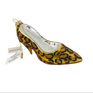 Bloomingdale’s Glass Leopard High Heel Ornament Christmas